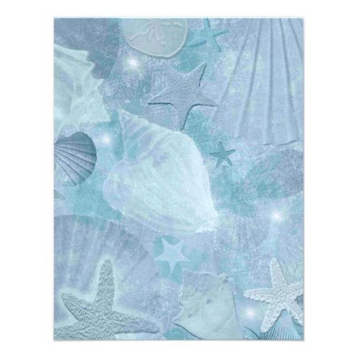 Pretty Sea Shell Themed Bridal Shower Invite