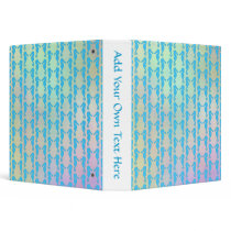 Pretty Seahorse Pattern. Blue and Pastel Multi. 3 Ring Binders
