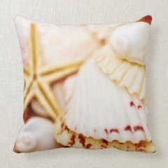 Pretty Seashells Throw Pillow