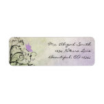 Pretty Silhouette Butterfly and Vines Address Label