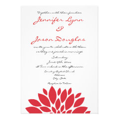 Pretty Simple Red Flower Art Wedding Invitations