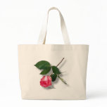 Pretty Single Stem Pink Rose Canvas Bag