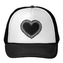 Pretty Skull Heart Mesh Hat