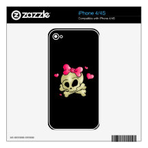 Pretty skull iPhone 4 decal