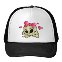 Pretty skull trucker hat