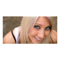 Pretty Smiling Blonde Woman Picture Card