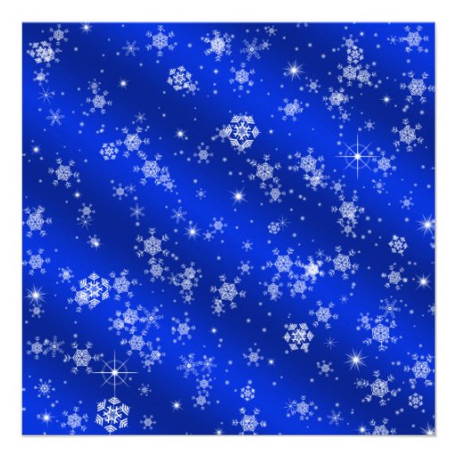 Pretty Snowflakes Blue Winter Wonderland Sweet 16 Custom Invite