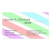 Pretty soft pastel color strips business cards business card template