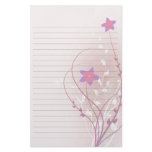 pretty soft pink flower elegant lined paper stationery design