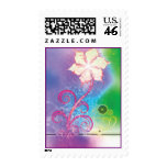 Pretty Sparkling Fantasy Flower Postage Stamps
