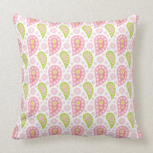 Pretty Spring Paisley Throw Pillow Zazzle