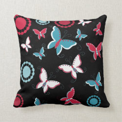 Pretty Spring Pink Blue Butterflies for Girls Pillows
