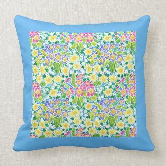 Pretty Spring Primroses Pillow or Cushion