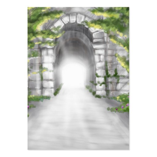 pretty stone tunnel trellis design business card templates (front side)