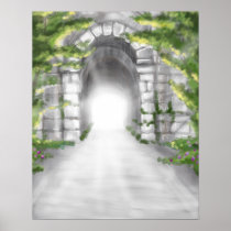 pretty stone tunnel trellis design print