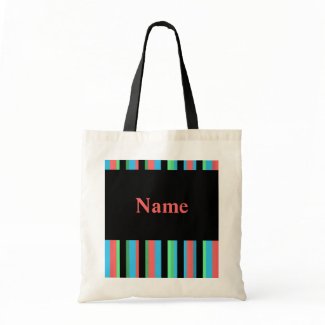 Pretty Striped Tote Bag Template - Pink Text bag