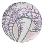 pretty summer floral art nouveau design party plate