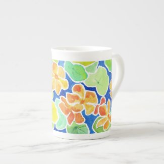Pretty 'Summer Garden' Bone China Coffee Mug