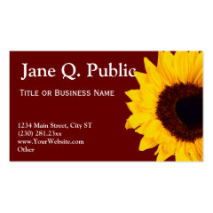 Pretty Sunflower Business Card Templates