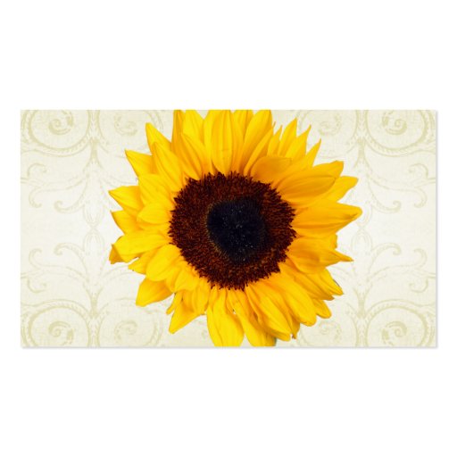 Pretty Sunflower Swirls Business Card Templates (back side)