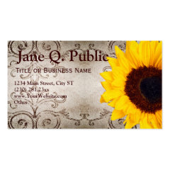 Pretty Sunflower Swirls Business Card Templates