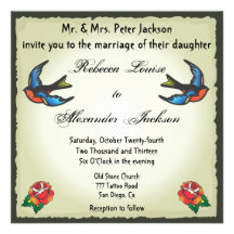 Pretty Tattoo Wedding Invitation