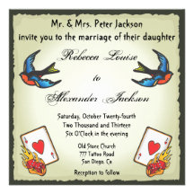 Pretty Tattoo Wedding Invitation Vegas Style
