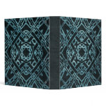 Pretty Teal and Black Batik Abstract Binder