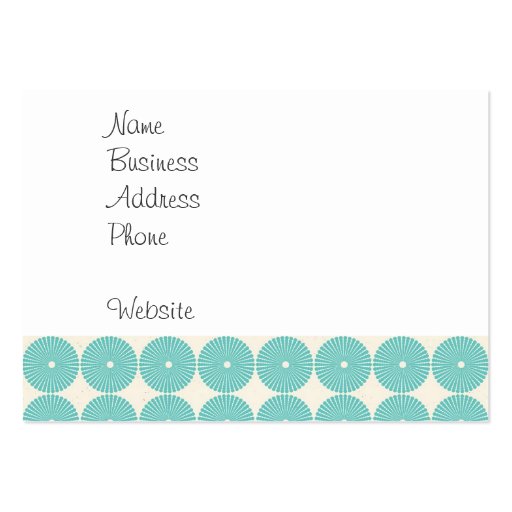 Pretty Teal Aqua Turquoise Blue Circles Disks Business Card Templates (front side)