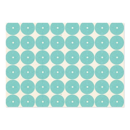 Pretty Teal Aqua Turquoise Blue Circles Disks Business Card Templates (back side)
