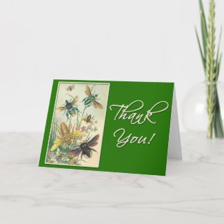 Pretty Thank You Card with Bees card