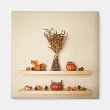 Pretty Thanksgiving Seasonal Decorations Fridge Magnet