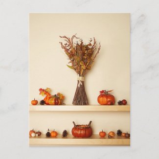 Pretty Thanksgiving Seasonal Decorations Postcards