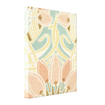 pretty tulips art nouveau floral pattern canvas prints
