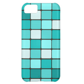 Pretty Turquoise Aqua Teal Mosaic Tile Pattern iPhone 5C Cases