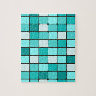 Pretty Turquoise Aqua Teal Mosaic Tile Pattern Jigsaw Puzzles