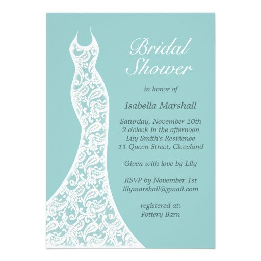 Pretty Turquoise Bridal Shower Invitation