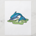 pretty turquoise dolphin design custom flyer