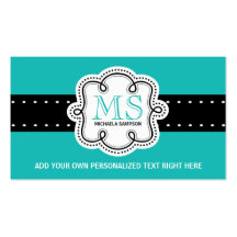 Pretty Turquoise Solid Color Girl Calling Card Business Card