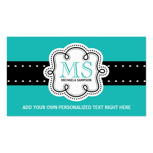 Pretty Turquoise Solid Color Girl Calling Card Business Card (front side)