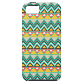 Pretty Turquoise Yellow Pink Native American Print iPhone 5 Cases