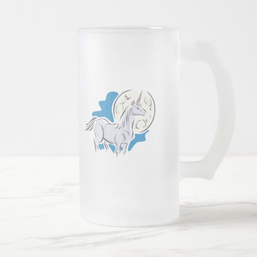 pretty unicorn and full moon mug