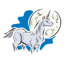 pretty unicorn and full moon photo sculptures