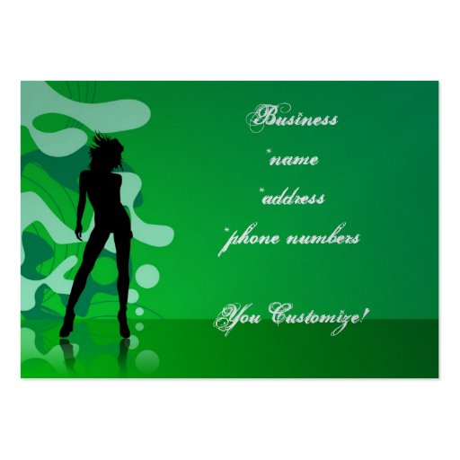 *Pretty Unique Silhouette * Green Business Cards