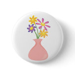 Pretty Vase of Flowers buttons
