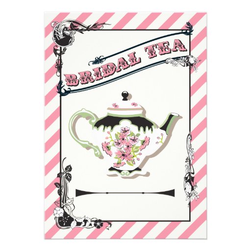 Pretty Victorian Bridal Shower Tea Party Personalized Invitations