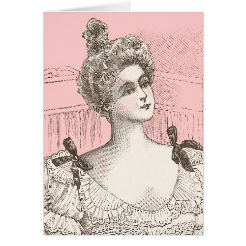 Elegant Victorian Fashion Lady Greeting Card Elegant Victorian Fashion Lady Greeting Card