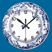 pretty vintage blue delft plate clock wall clocks