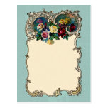 Pretty Vintage Chic Blank Rose Border Design Postcard