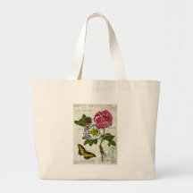 Pretty Vintage Collage Canvas Bag